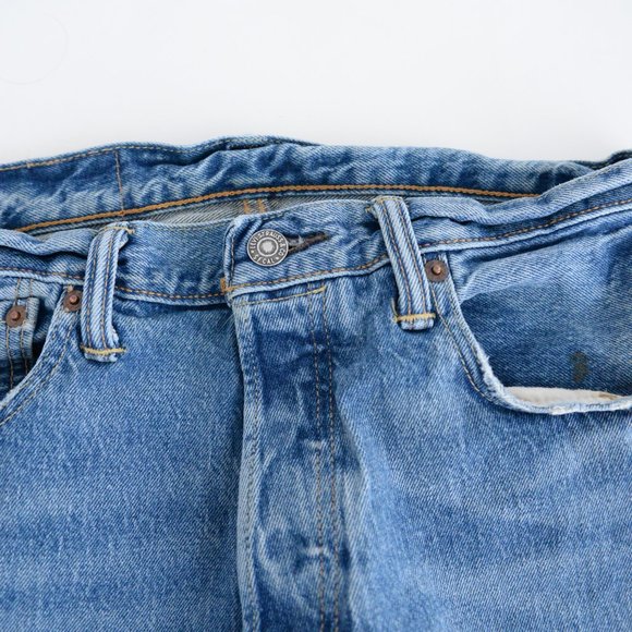 Levi's 501 Blue Skinny Straight Denim Jeans Size 30x32 - Picture 11 of 16